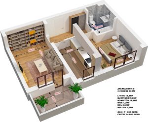 Randare 3d Apartamente Residence