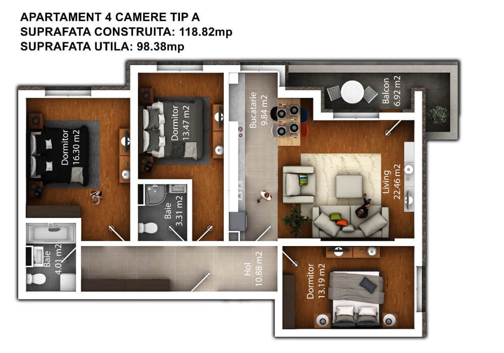 randare 3d apartament